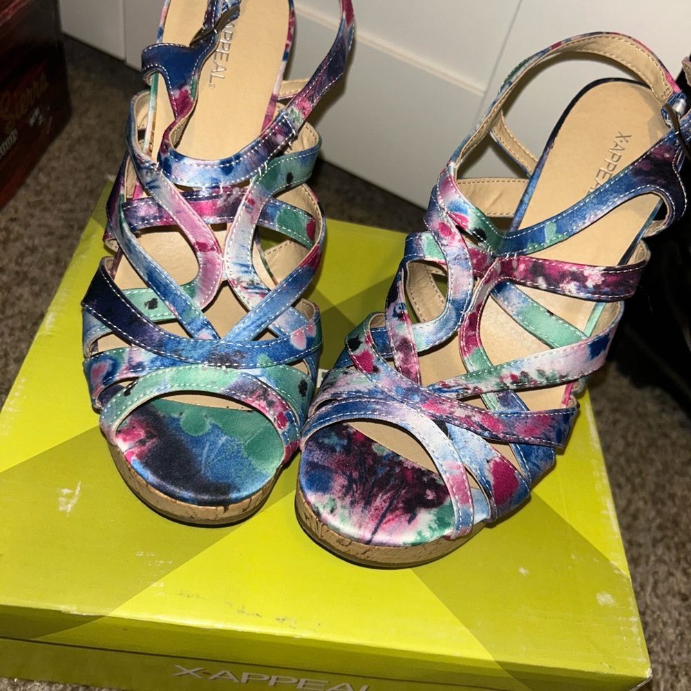 Xappeal Women's Colorful Tie-Dye Wedges